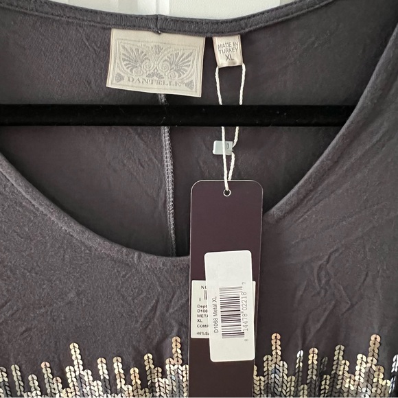 Dantelle | NWT | Metal Gray Sequins | Cold Shoulder | Size XL - Picture 5 of 5